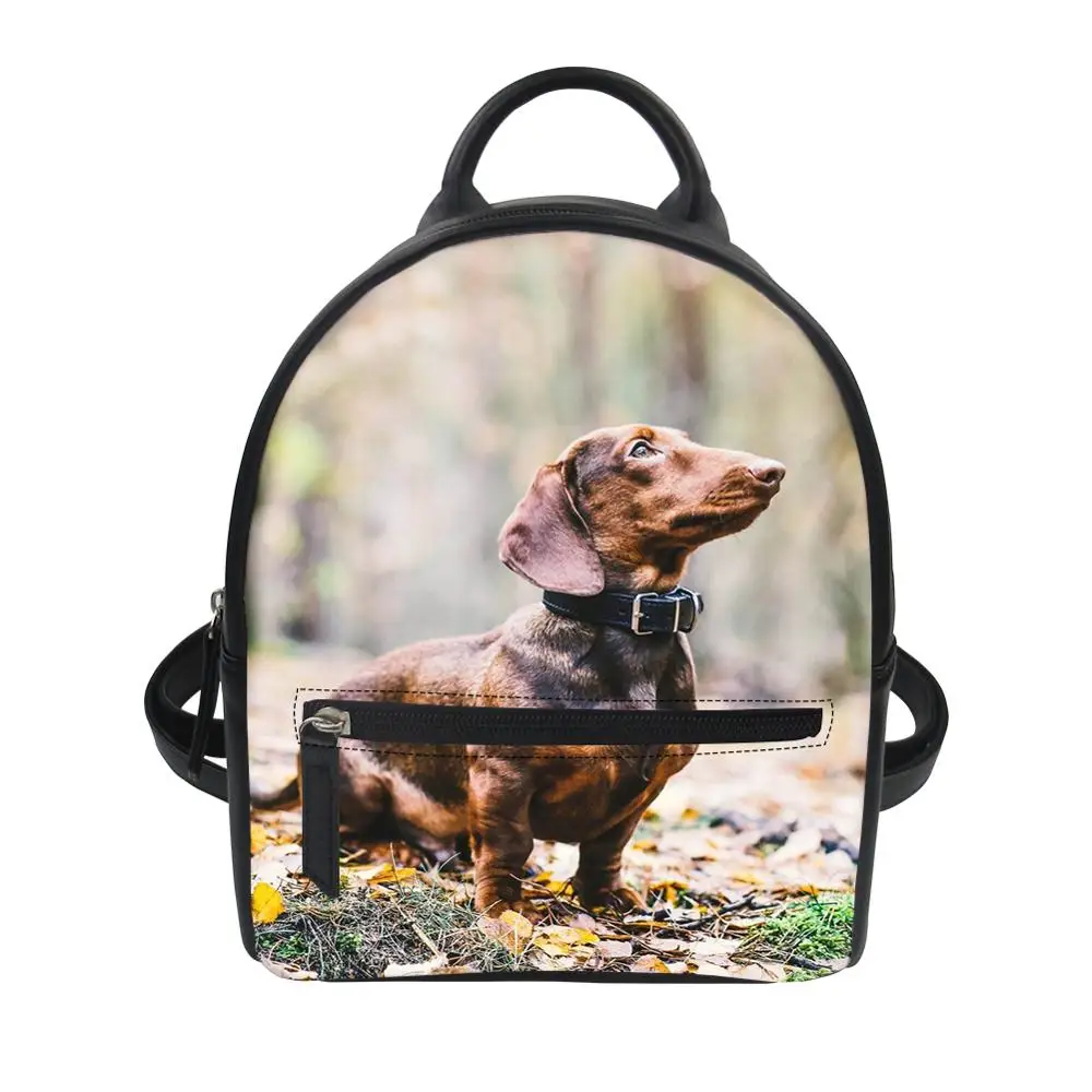 

Customized Dog PU Mini Backpack Dachshund Schoolbags for Girls Doggie Bag for Kids Teenage Women 2020 Free Dropshiping Wholesale