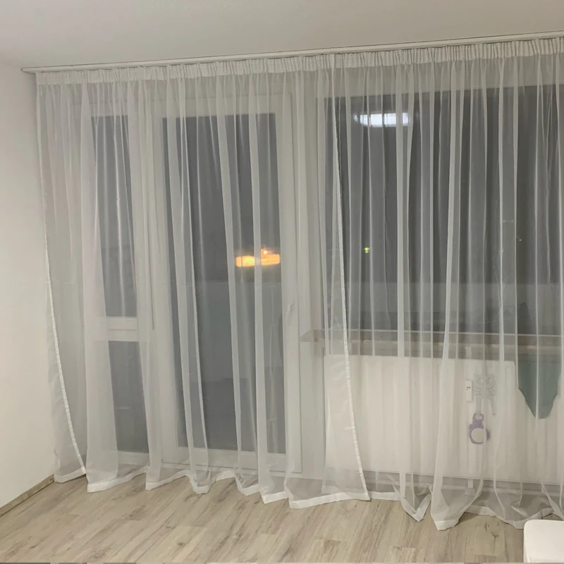 

MILING Sheer Window Treatments for Living Room Bedroom Customize Size Curtains Solid Color Voile Organza Tulle Fabric Drapes