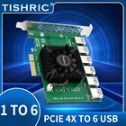 TISHIRC PCIE Riser PCI Express от 4x до 6 USB3.0 PCI Express, усилитель концентратора, адаптер Riser 009S010011Riser PCIE x16 для майнинга BTC