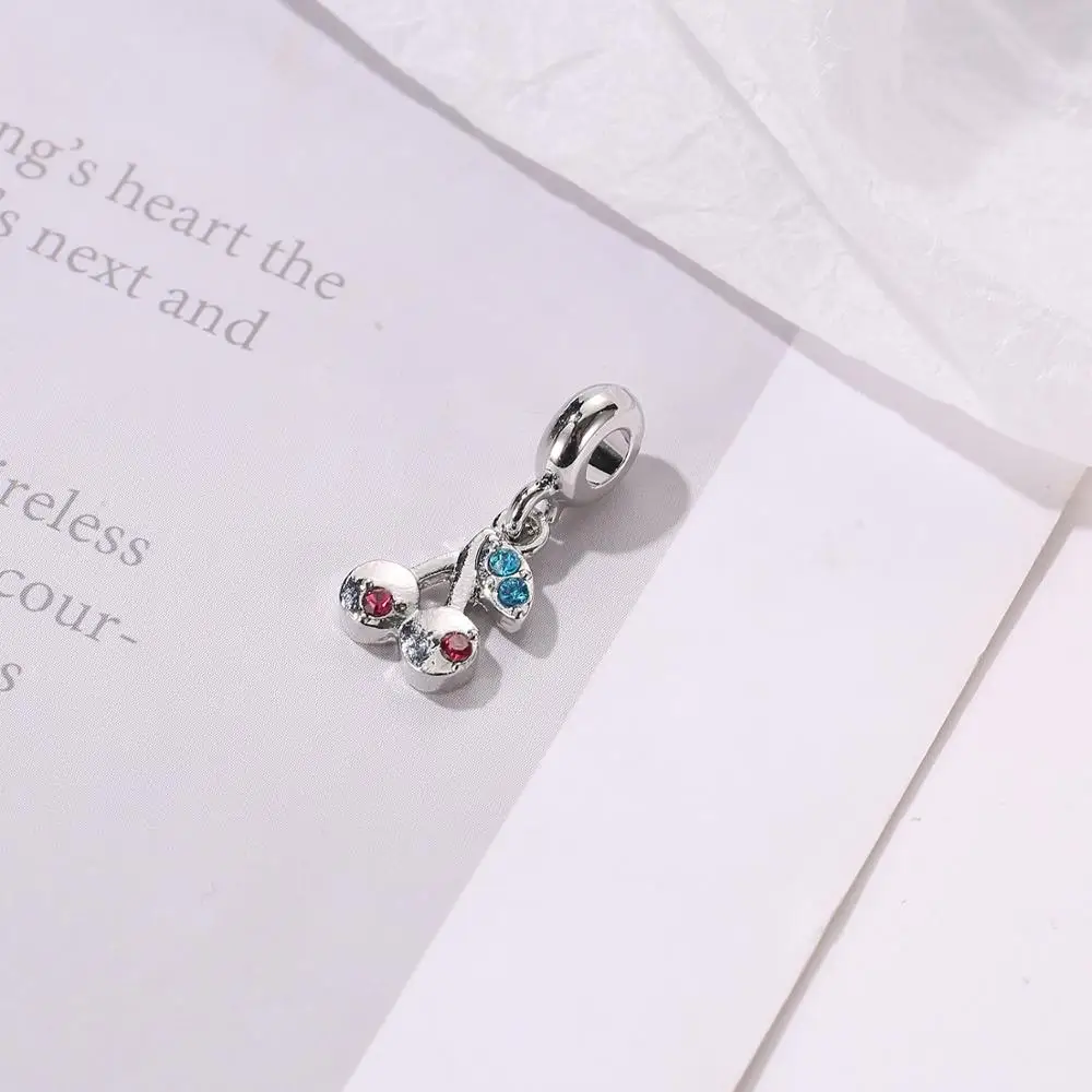 Cute Jewelry DIY Crystal Fruit Cherry Charms Beads fit Original Pandora Bracelets Pendants Bangles for Women Making | Украшения и