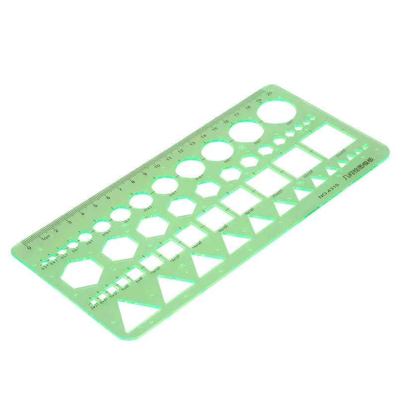 

2PC Squares Hexagons Geometric Template Ruler with 1:25 1:50 1:75 1:100 1:125 Engineer Metric Triangular Scale Ruler