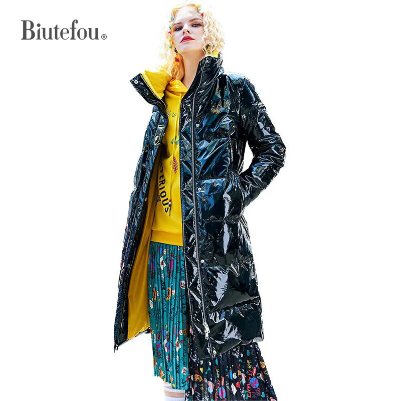 2019 зимние толстые пуховики с рисунком теплые длинные женские пальто | Женская