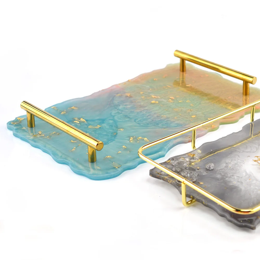 

Hot Big Rectangle Plate Resin Mold Fruit Disc Tea Tray UV Resin Mould Coaster Silicone Molds Art Craft Jewelry Display Tools