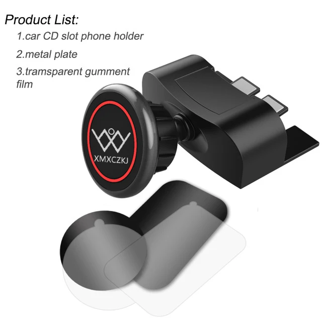 Red Round logo XMXCZKJ магнитный держатель для мобильного телефона, аксессуары, подставка для iPhone 8 X, автомобильный магнитный держатель для смартфона 360, автомобильный держатель - Цвет: Red Round logo