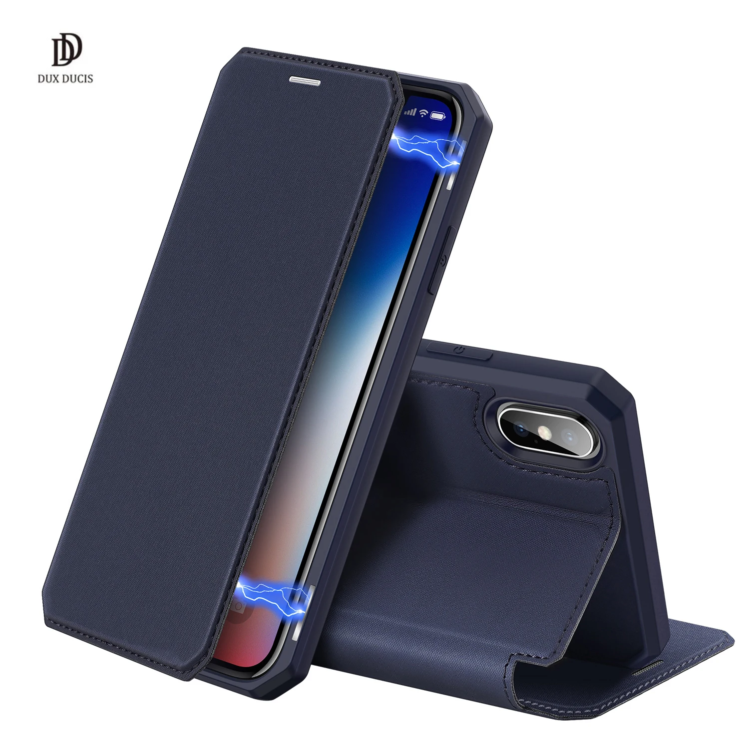 

For iPhone XS MAX Case Flip Cover 360° Real Full Protection DUX DUCIS Skin X Series Luxury Leather Wallet Case Magnetic Closure