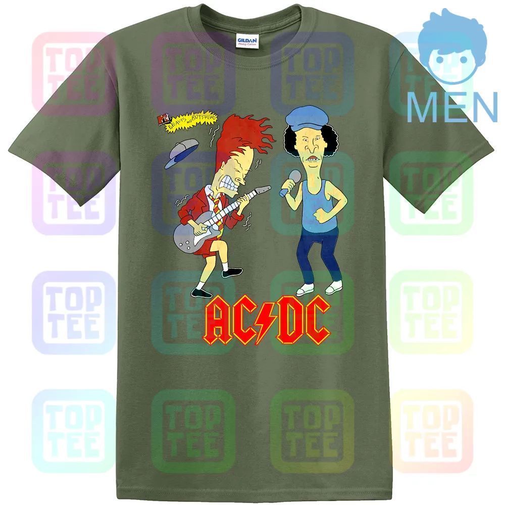MEN-ARMY GREEN Ограниченная серия! 1996 AC/DC Beavis and Butthead футболка тяжелый хлопок США размер - Цвет: MEN-ARMY GREEN