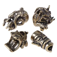 multicolor titanium retro brass knife beads lanyard pendants paracord rope cord spartan edc beads pendants tools