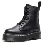 Ботинки женские из натуральной кожи, на платформе, массивные, мотоциклетные, батальных размеров