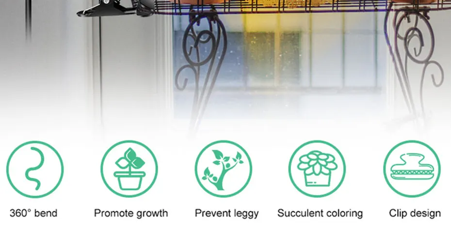 

4 Heads LED Grow Light Full Spectrum Phyto Lamp Clip-on Grow Lamp For Indoor Plants Seedlings Flower Tent Box Fitolampy DC 12V