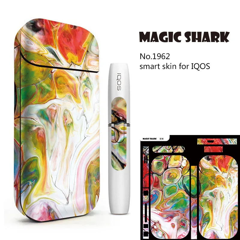 

Colorful Painting Label E Cigarette Sticker Case Cover for IQOS 2.4 Plus 2.4p 2.4+ 10 Colors 1955-1964