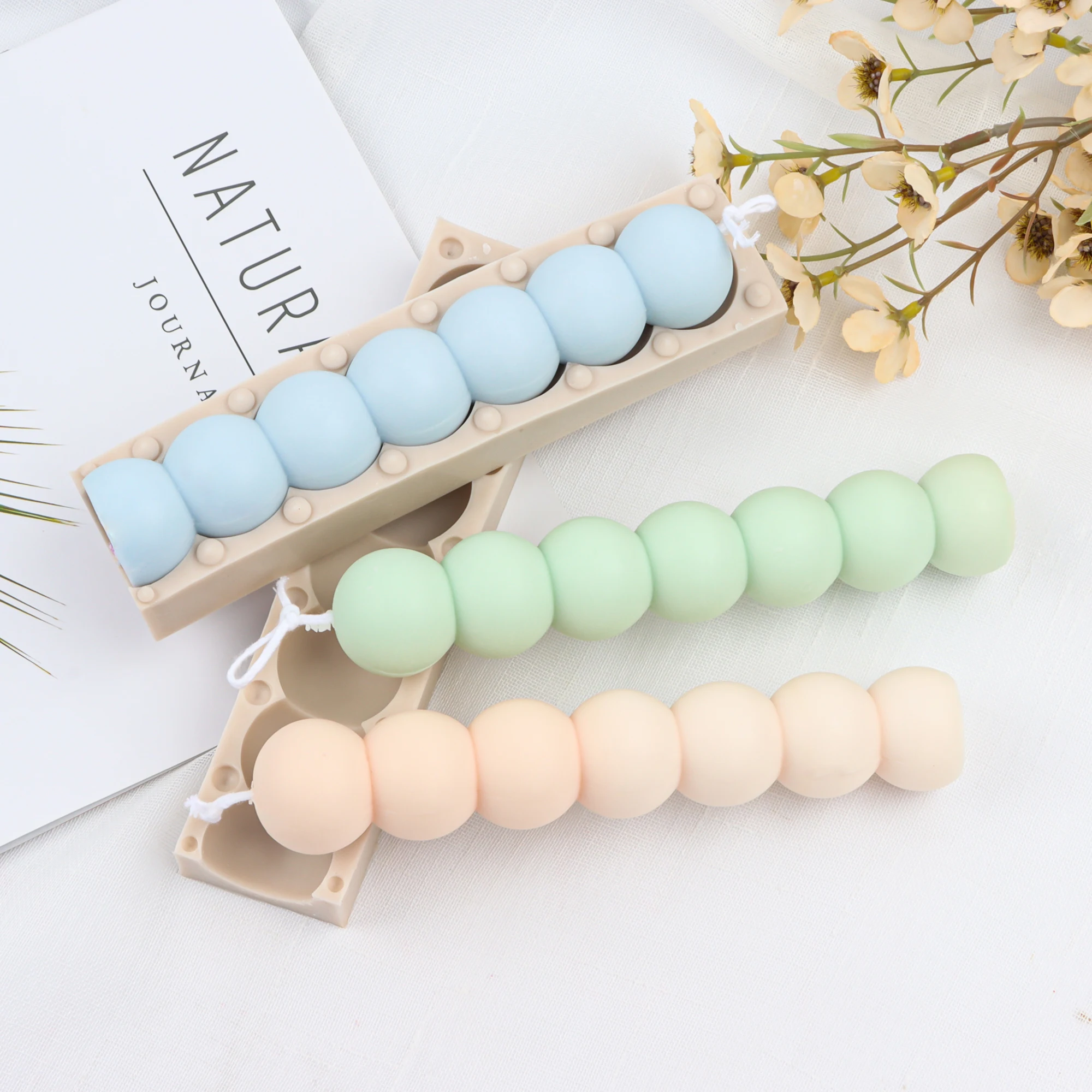 

3D Cute Beads Candle Mould Tomatoes On Sticks Shape Handmade Wax Soap Resin Simple Style Ornaments Reusable Silicone Mold