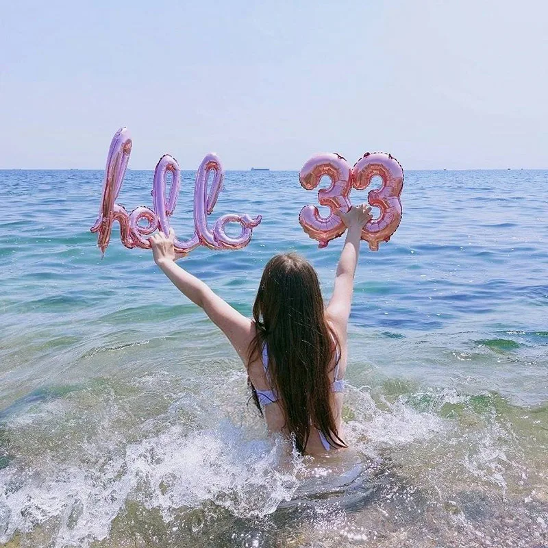 1 комплект надувные воздушные шары из розового золота с надписью Hello 30 | Дом и сад