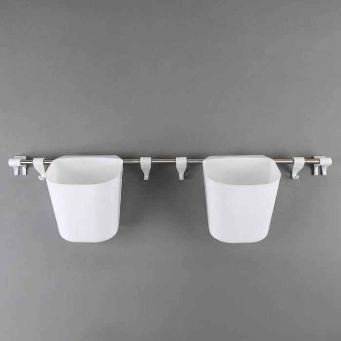 Набор рейлинг с контейнером Prestige цвет снежно белый|Крючки и направляющие| |