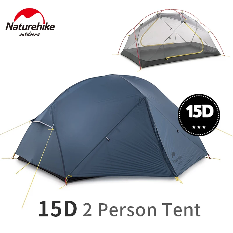 Палатка Naturehike Mongar 15D туристическая Ультралегкая на 2 человек нейлоновая