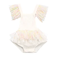baby girl lace ruffle bodysuit cotton sleeveless tutu skirt romper cake smash outfits 0 24m