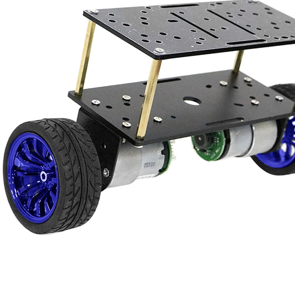 2xRobot платформа автомобиля DC 12V двигатель шасси шаговый для DIY синий | Автомобили и