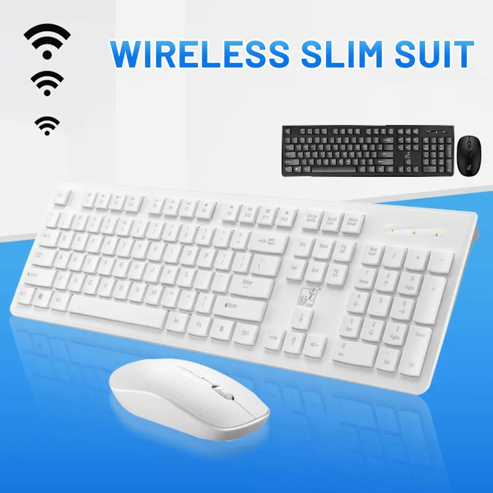 

2.4G Wireless Silent Keyboard and Mouse Multimedia Full-size Keyboard Mouse Combo Set For Notebook Laptop Desktop PC Game Home