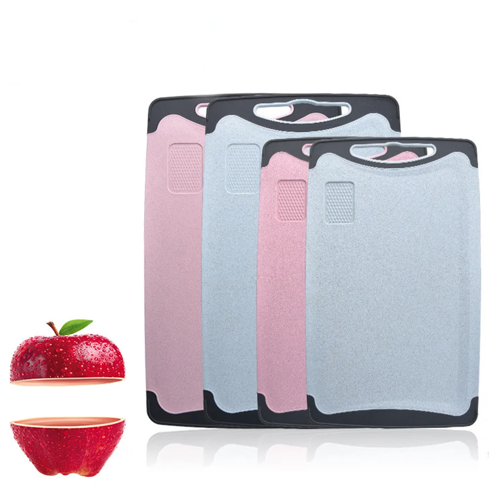 

Portable Plastic Non-slip Cutting Complementary Food Fruit Wheat Straw Cutting Board with Grinder Antibacterial Cutting Board