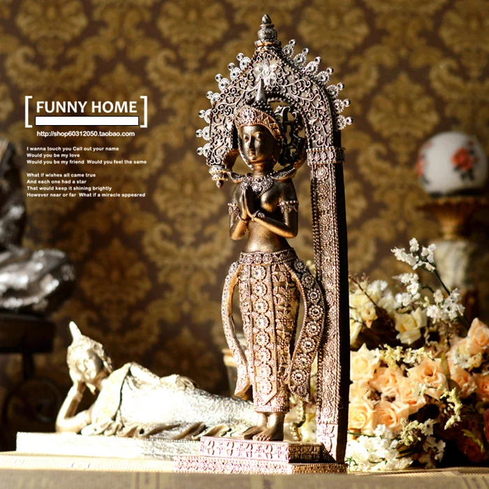 

BEAUTIFUL BUDDHA STATUE OF THAILAND SOUTHEAST ASIA HOTEL LIVING ROOM TABLE DECORATION BUDDHISM CRAFT COLLECTION