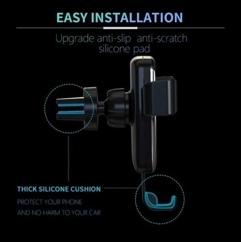 Новое автомобильное крепление Qi Беспроводное зарядное устройство для samsung S10 S9 S8 iPhone XR XS MAX Xiaomi 9 Быстрая Беспроводная зарядка Автомобильный держатель для телефона