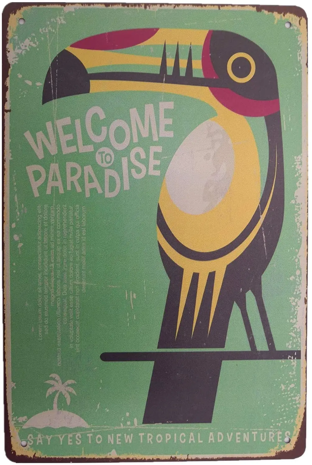 

AIQIBAO Metal Vintage Tin Sign Decor-Bird Wall Decor for Bar Pub Home Funny Retro Art Sign 12" X 8"