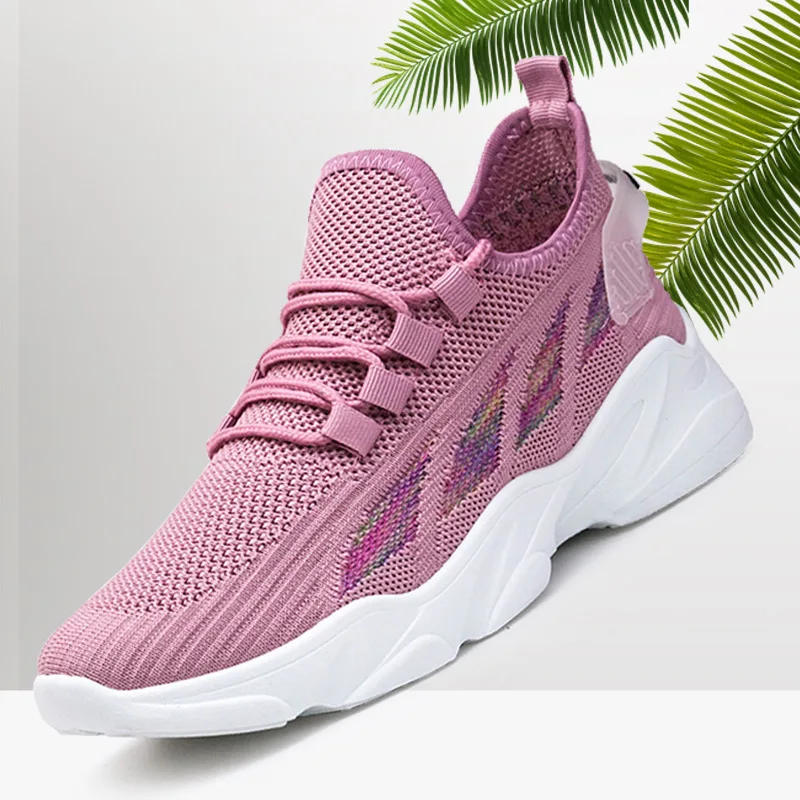 

Four Seasons Shoes2021 Summer New Women's Flying Woven Casual Sneakers Fashion Trend Comfortable Mom Shoes01