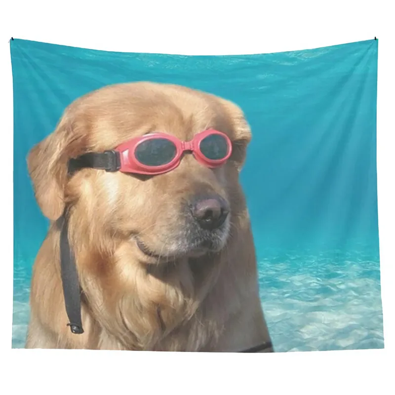 

Dog Swimmer Tapestry Wall Hanging Art for Bedroom Living Room College Dorm Party Backdrop Home Decoration