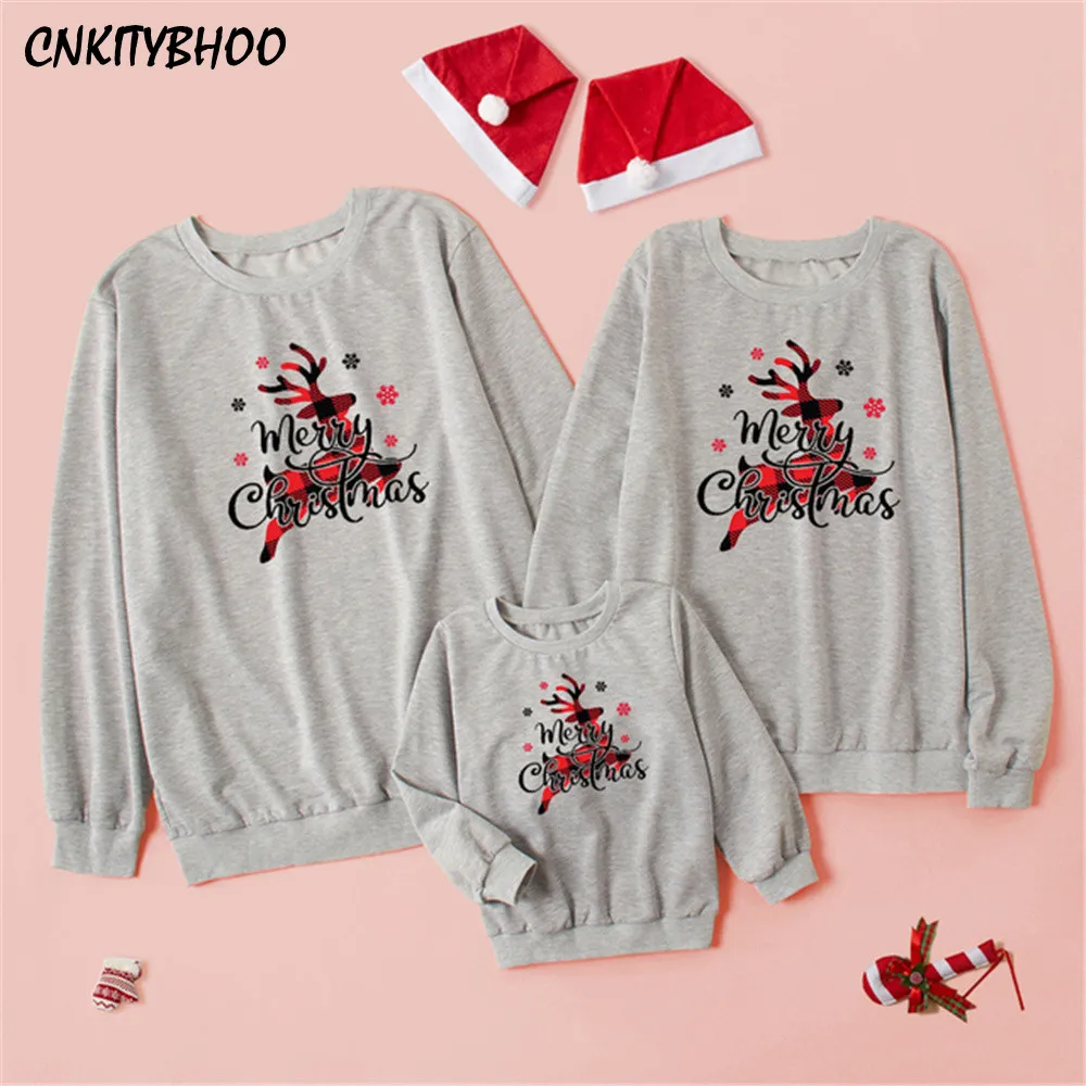 

Mother kids Christmas Clothes For Family Sweatshirt Xmas Elk Hoodies Sweatshirt Dad Son Clothes Mom Daughter Clothes