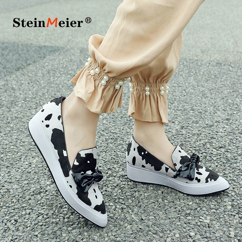 Женские туфли оксфорды из натуральной кожи на плоской платформе броги слипоны