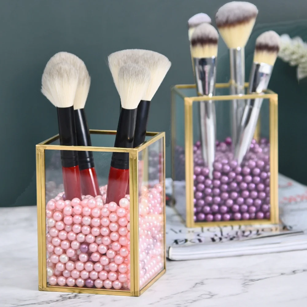 

1pc Exquisite Cosmetics Brush Organizing Bucket Makeup Brush Bucket (Golden)