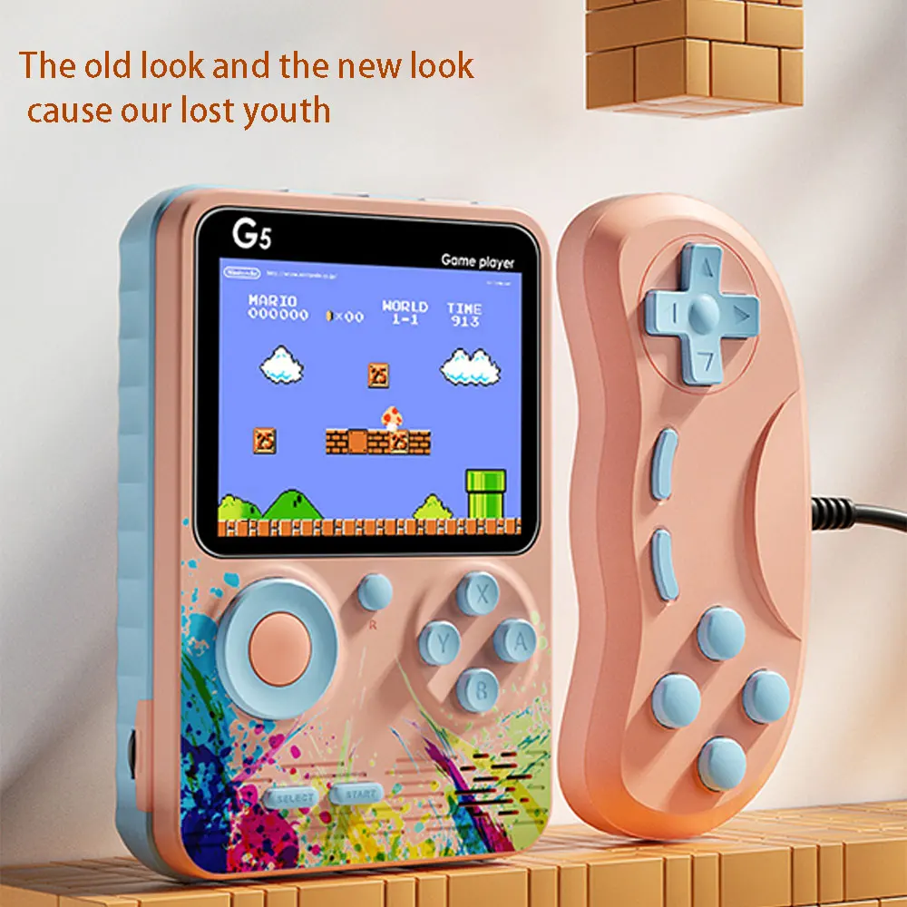 

New Version Video Game Consoles G5 Retro Game Player Mini Gaming Console HD LCD Screen Two Roles Gamepad Birthday Gift for Kids