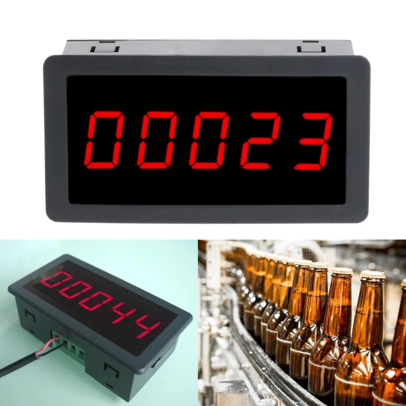

DC 12-24V Red 5 Digit 0.56" LED Panel Counter Meter Up Plus Totalizer 0-99999 F2TB