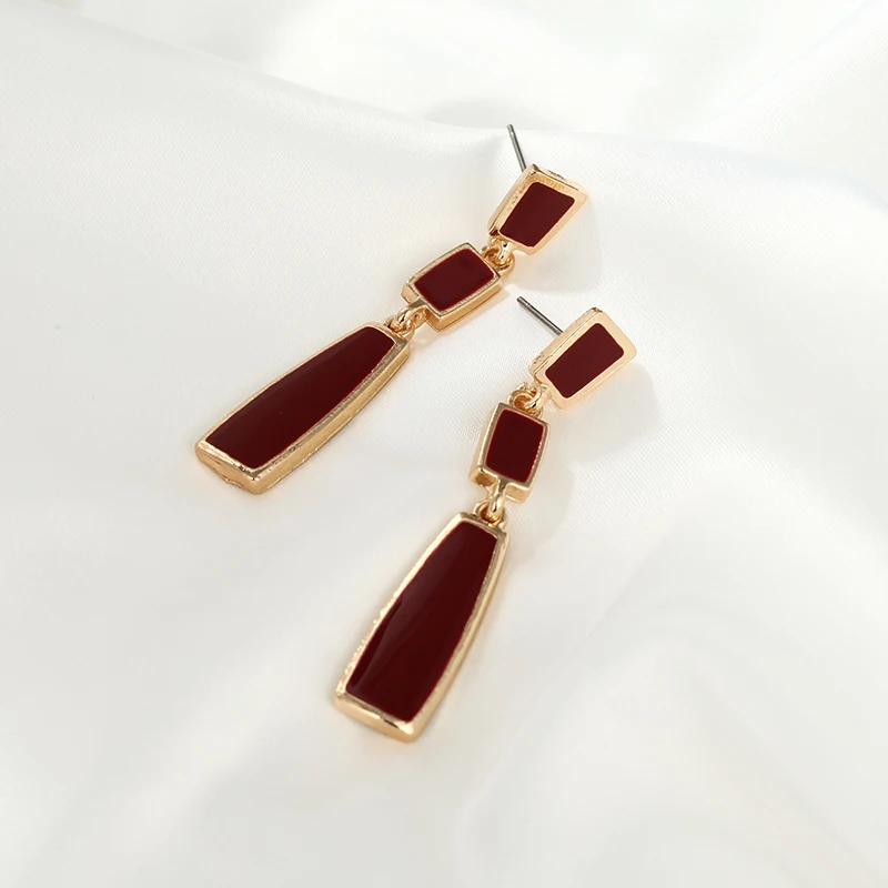 2019 корейские массивные винтажные Геометрические Квадратные серьги длинные
