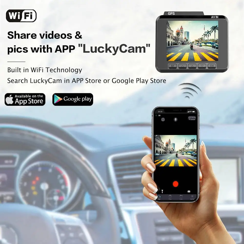AZDOME M06 Dash Cam Ночного видения Автомобильная камера с двумя объективами