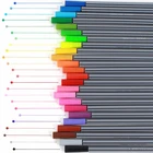 Набор гелевых ручек, 0,4 мм, 24 цвета, тонкий наконечник на водной основе, маркеры для рисования, тонкий фломастер для письма, радужная расцветка, школьные принадлежности