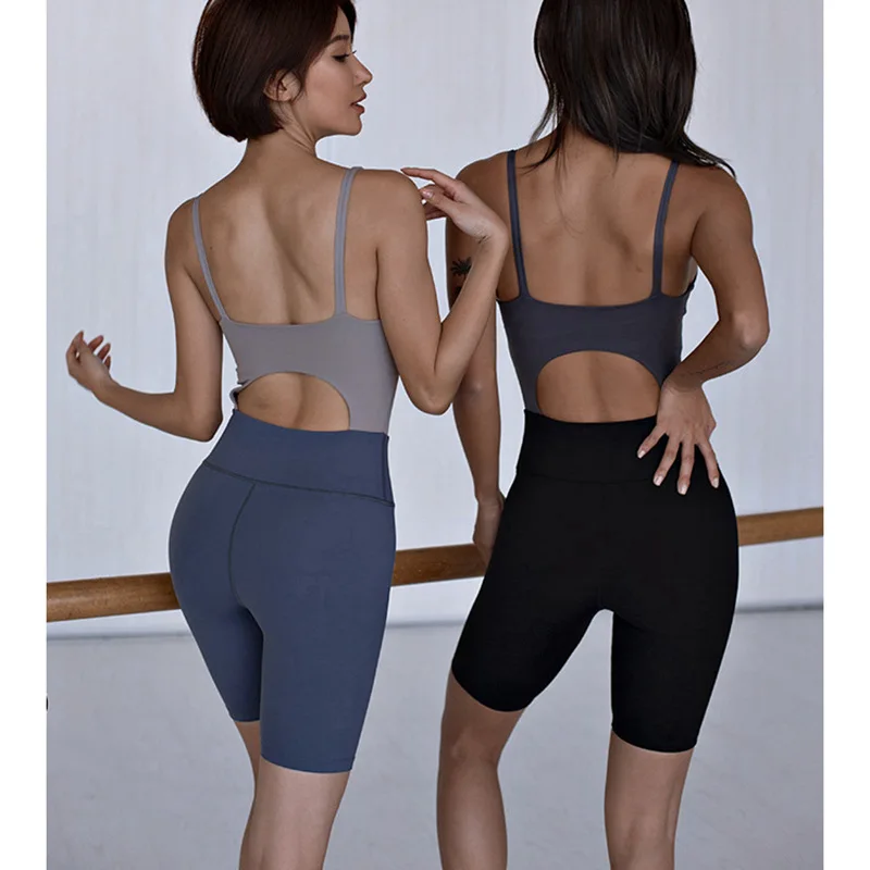 

One Piece Yoga Set Women Summer Jumpsuit Sports sets Shorts Sportsuit Running Workout Outfits Fitness Gym Clothing Sportswear