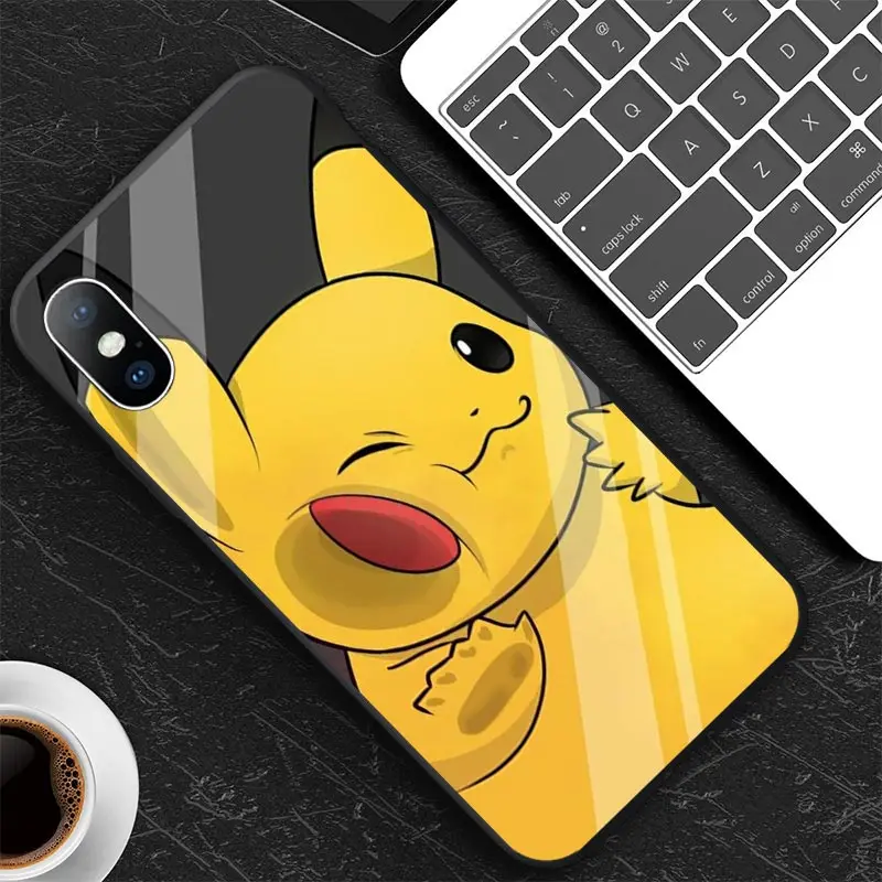 Забавный Милый Карманный чехол с изображением эльфа Пикачу из закаленного