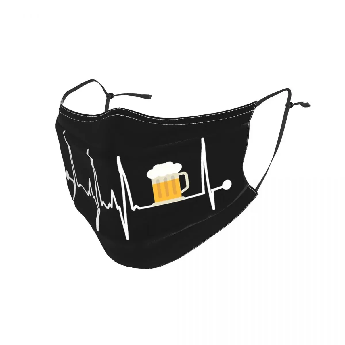 

Beer Heartbeat Craft Beer Reusable Printed Mouth Face Mask Cold Proof with Filters Earloop Protection Cover Muffle for Men Women