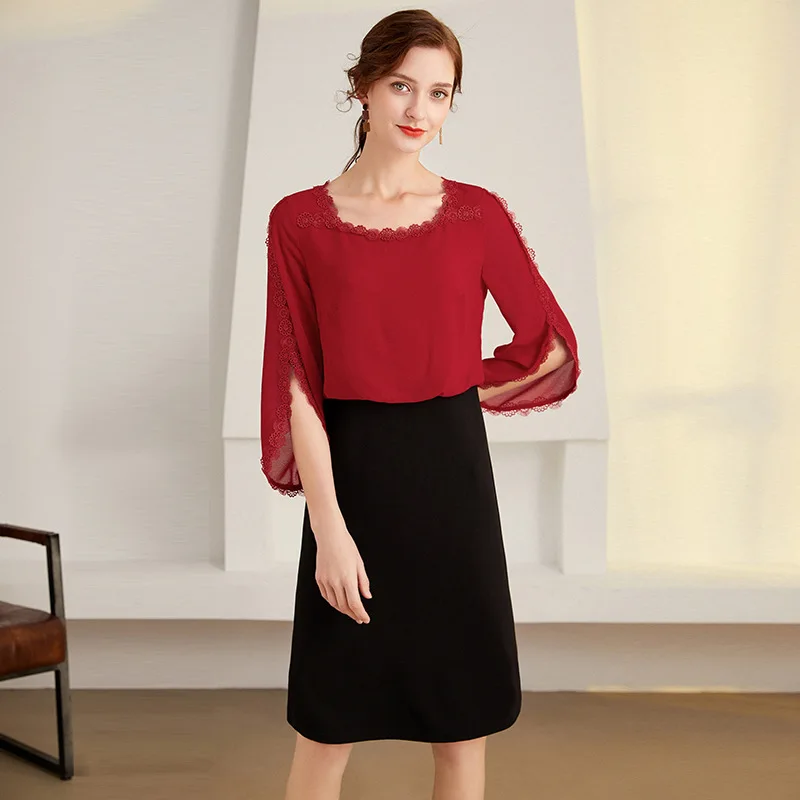 Vestido de verano de talla grande de retazos, elegante, para oficina, fiesta, trabajo, talla grande 5XL, 2021