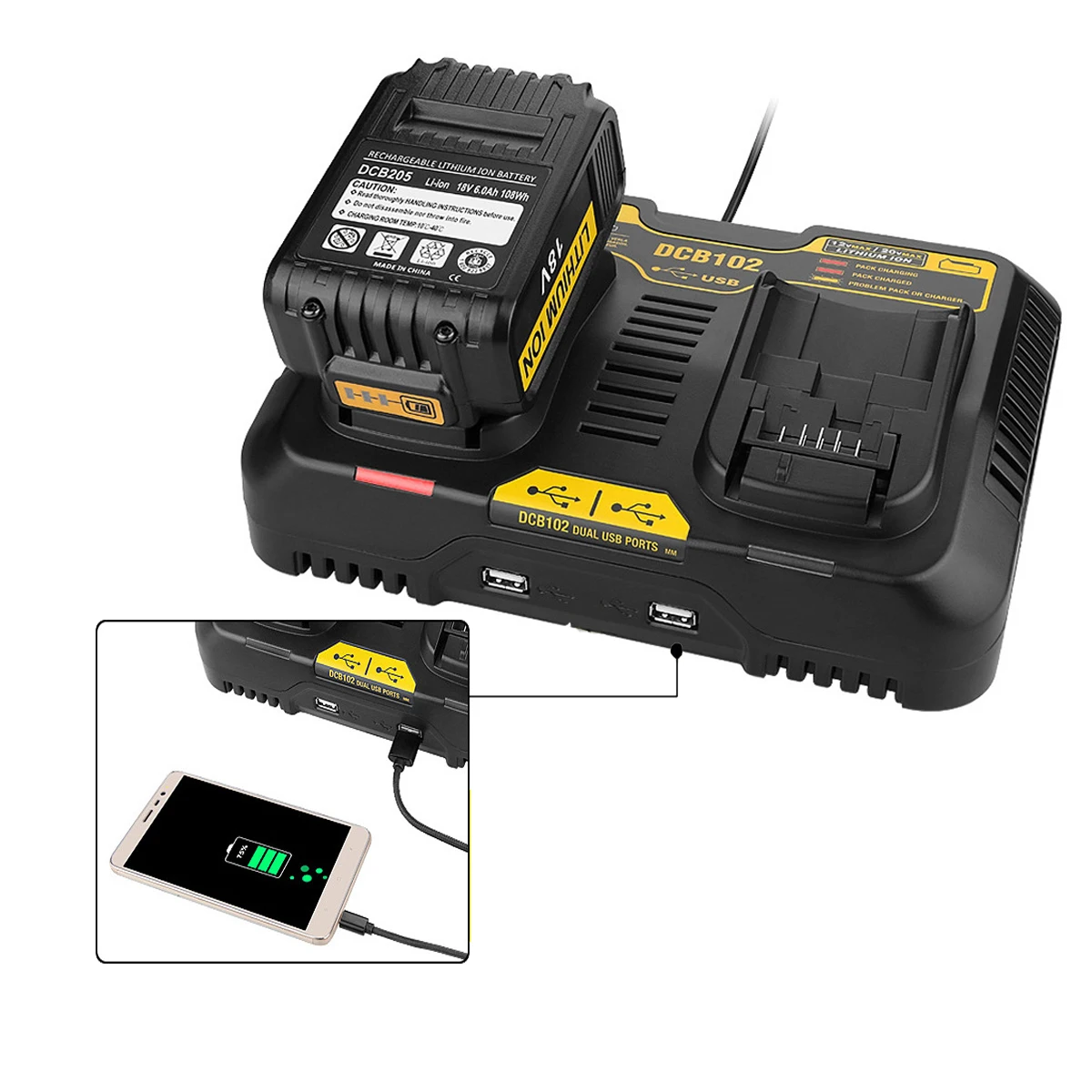 

Зарядное устройство для Dewalt, 110-220 В, 12-14,4 В