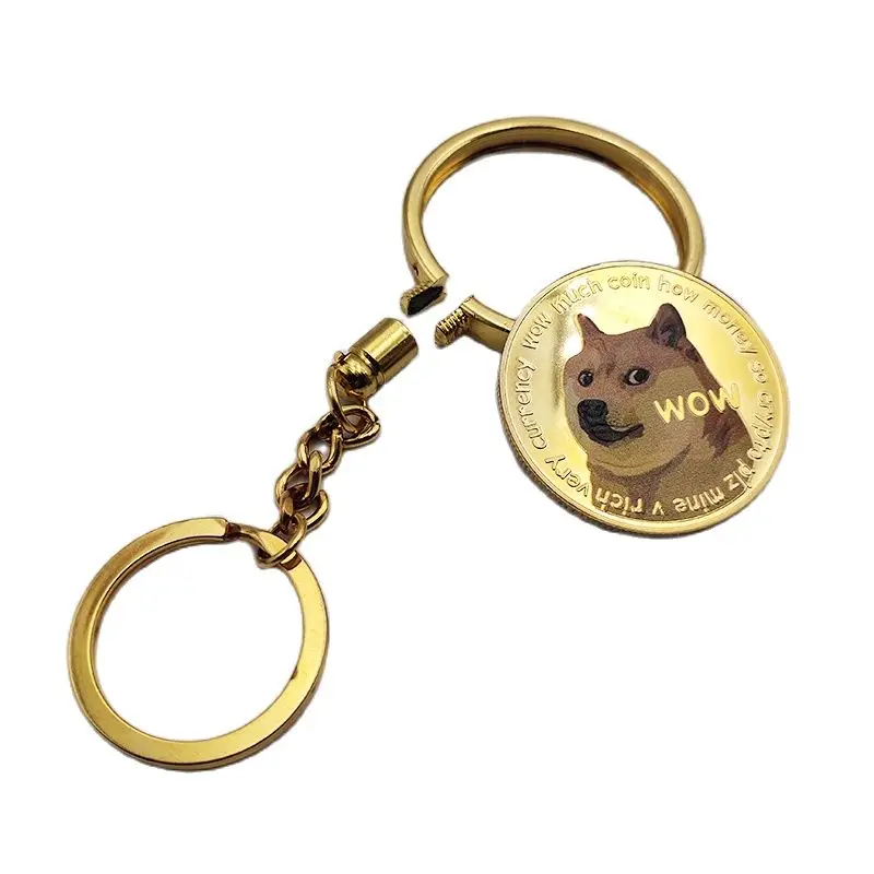 40 мм Doge Памятная коллекция монет Dogecoin металлический брелок удобная подвеска на
