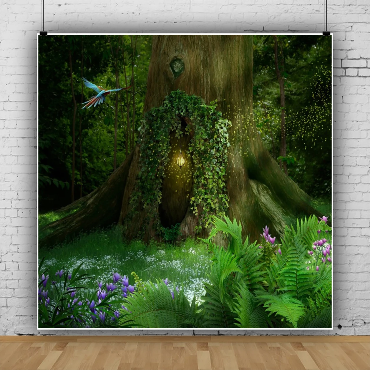 

Laeacco Fairy Tale Wonderland Lark Giant Trees Photocall Background Baby Child Customized Poster Portrait Photography Backdrops