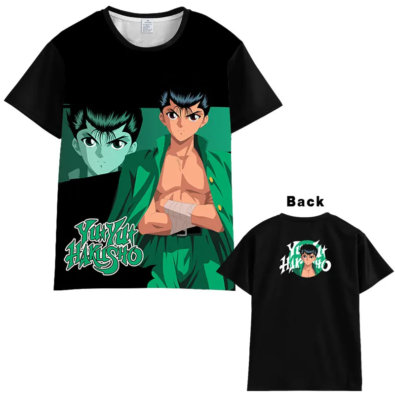 Японская аниме YuYu Hakusho футболка для мужчин и женщин с коротким рукавом летнее