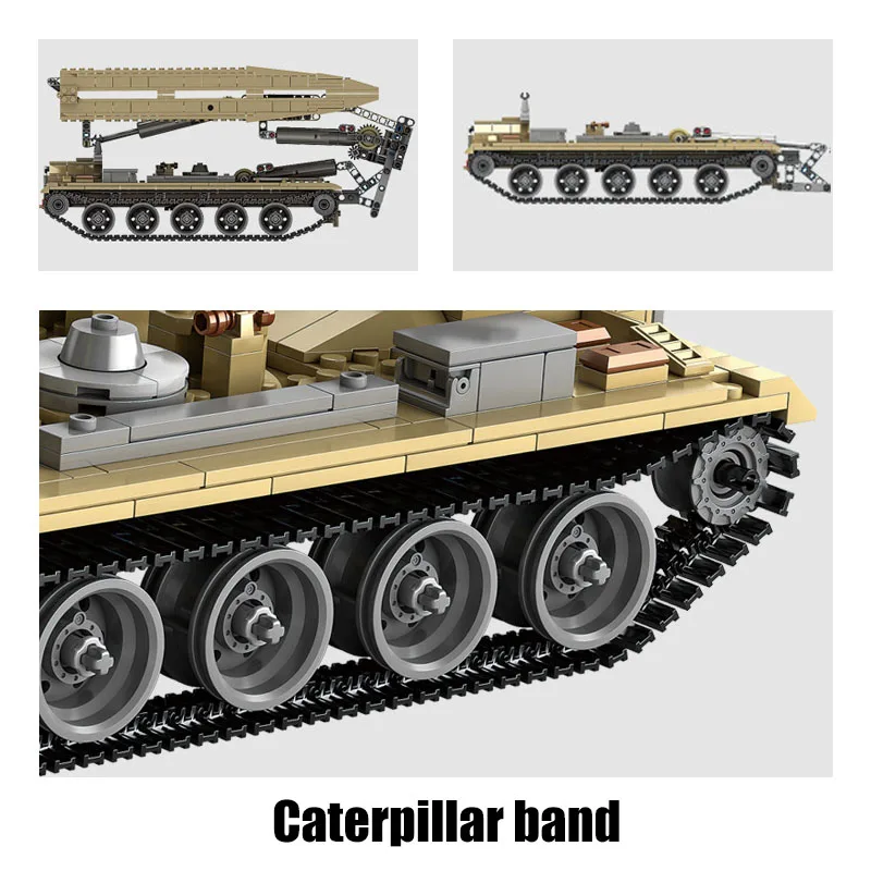 KAZI 1155 шт. современный военный Тип 84 Tank Bridge строительные блоки для грузовиков WW2