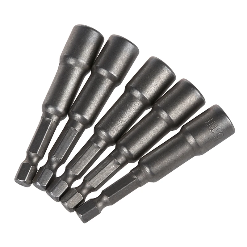 Мода 5 шт. Магнитная Гайка Драйвер шестигранные торцевые биты 8x65 мм|Наборы гаек и
