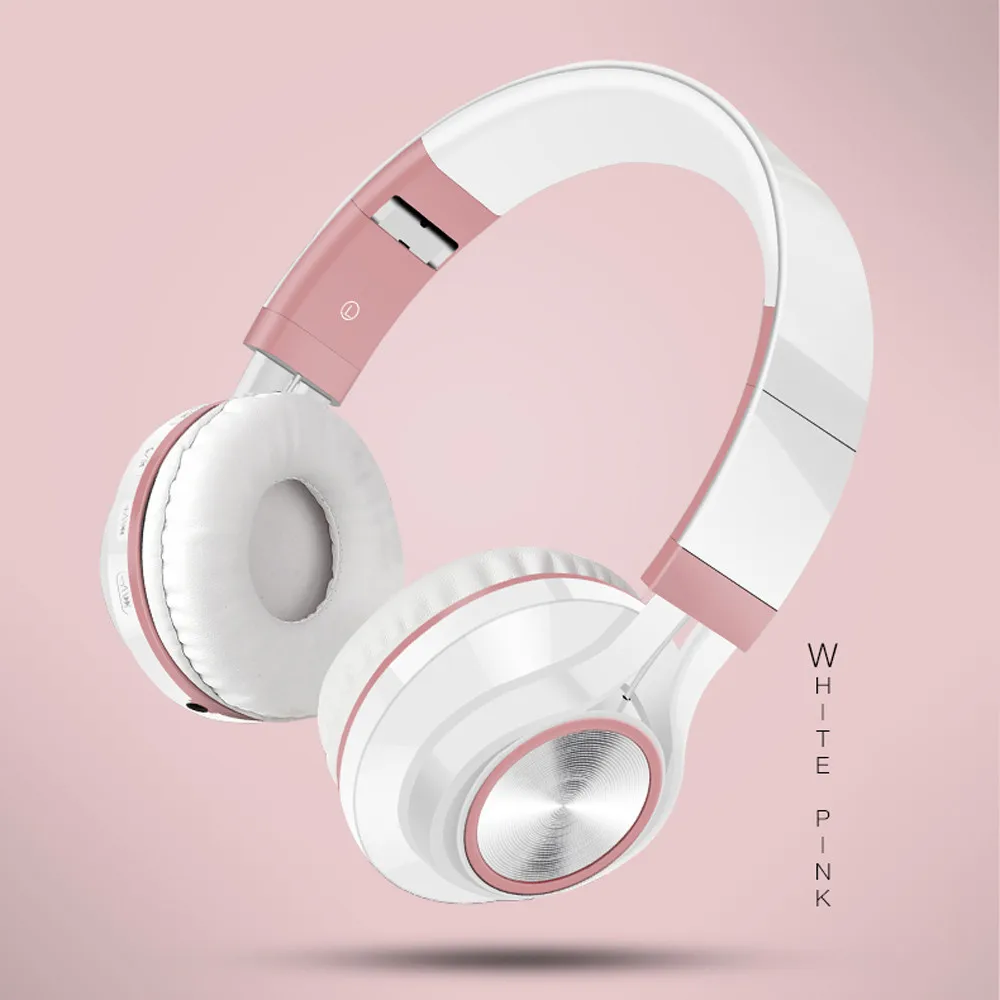 Беспроводные Bluetooth Складные Наушники Hi-Fi стерео гарнитура с микрофоном SD/TF карты 4