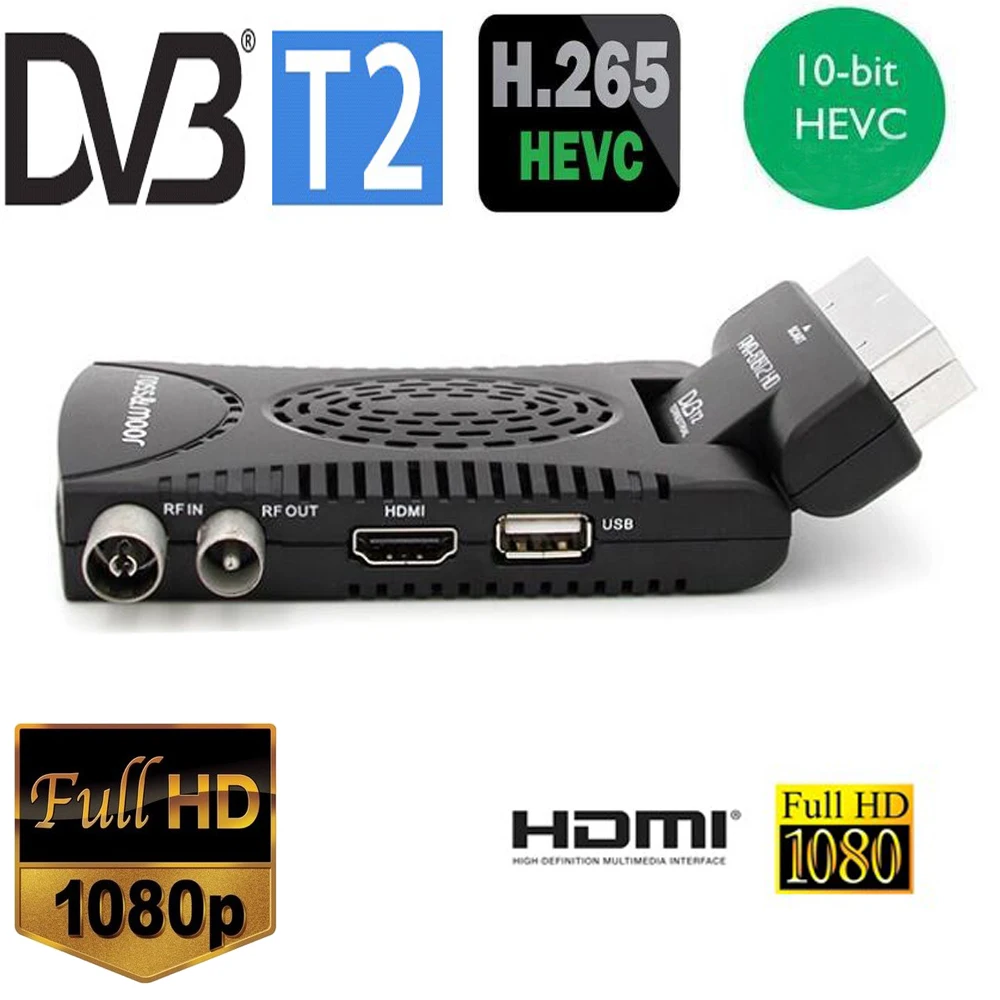 Tuner com Scart Completo com Dvb o Mais Atrasado Mini Hevc H265 10bit Código Digital Decorder Saída Hdmi Compatível t H264 Dvb t2 –