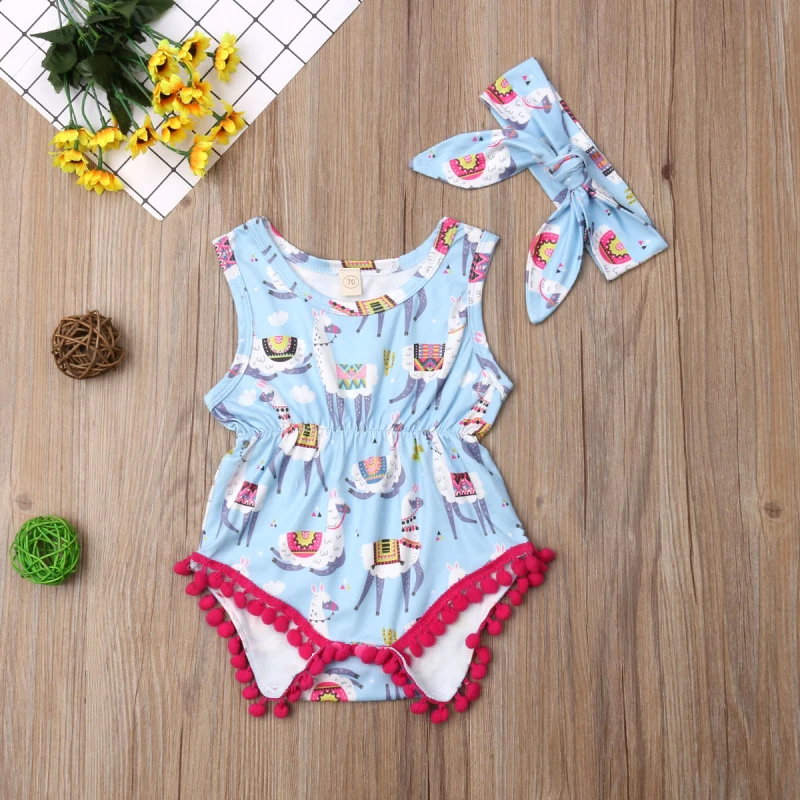 Летний цветочный комбинезон для новорожденных маленьких девочек с цветочным