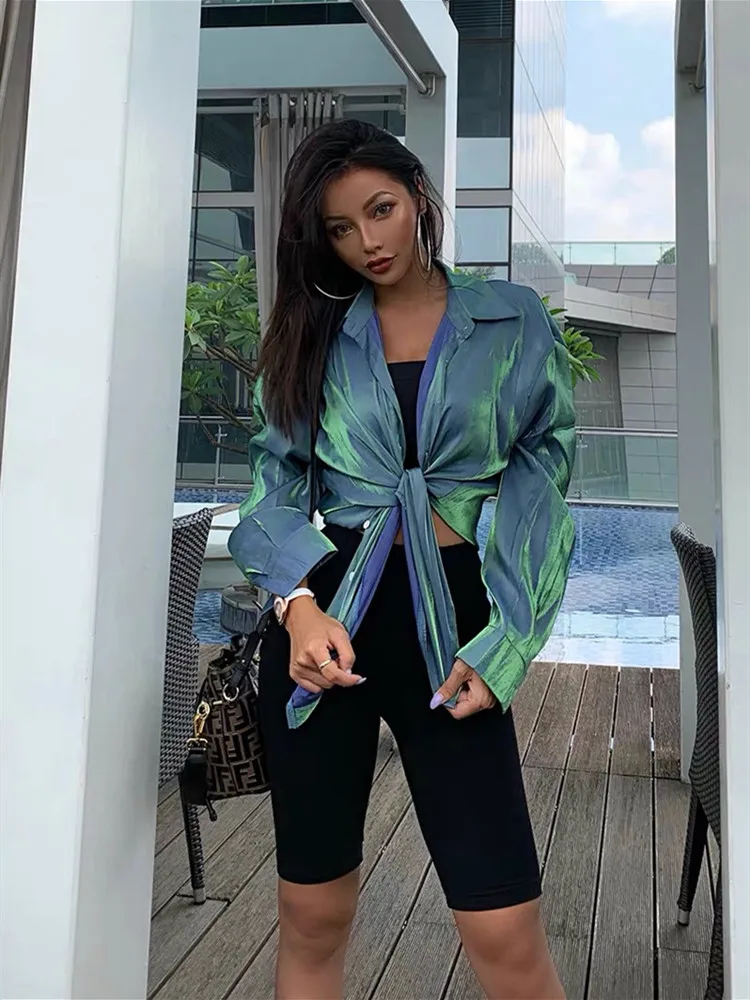 Новинка 2019 рубашка в гонконгском стиле ранней осени женская блузка с блестками