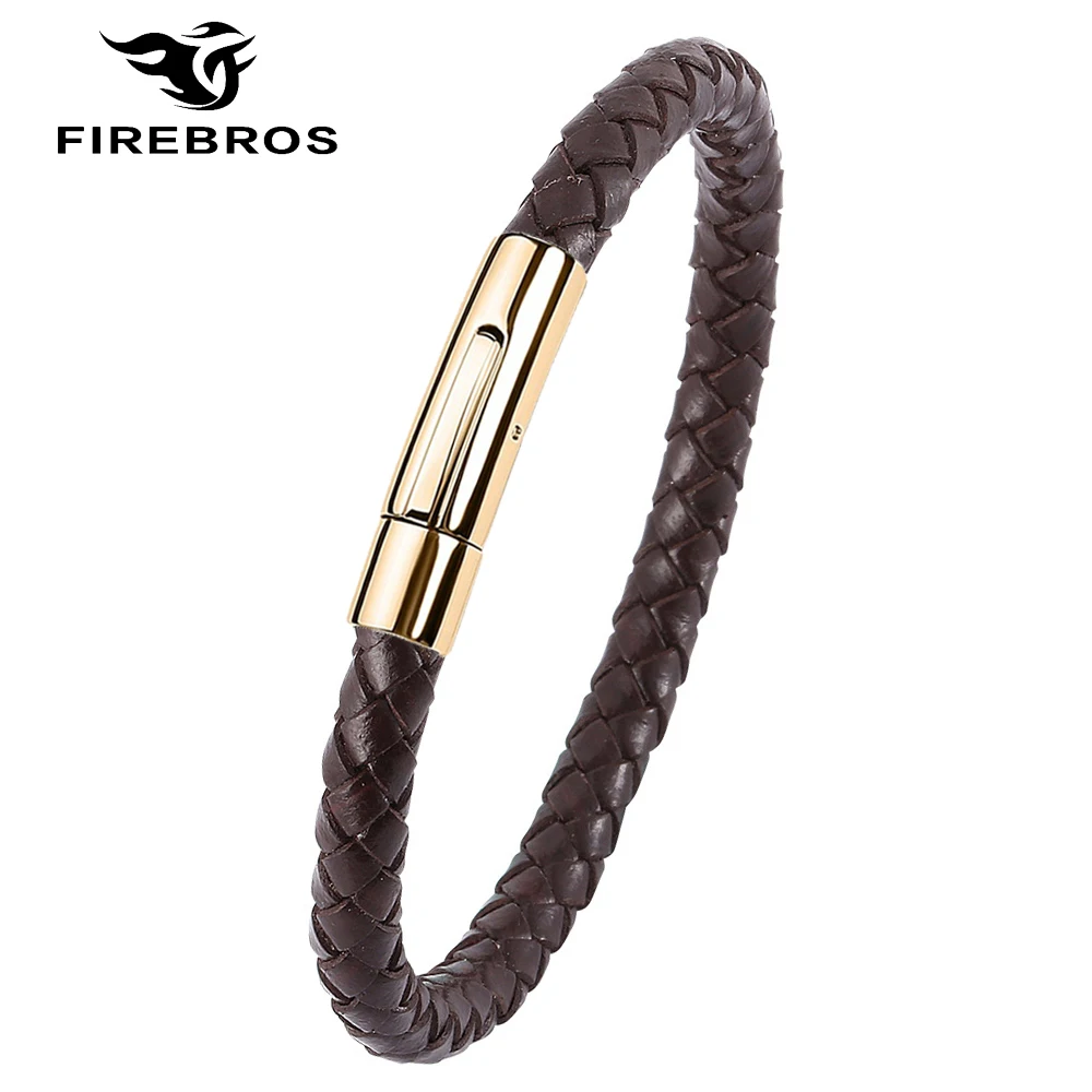 Браслет FIREBROS из натуральной кожи для мужчин и женщин Ювелирное Украшение с